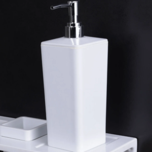Semi Ceramic Square Dispenser NX-509 (400ml) | Premium Soap & Lotion Dispenser | Bathroom Countertop Liquid Soap Pump | 400ml