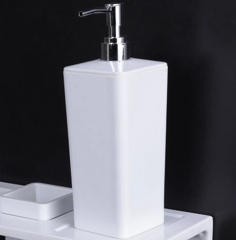 Semi Ceramic Square Dispenser NX-509 (400ml) | Premium Soap & Lotion Dispenser | Bathroom Countertop Liquid Soap Pump | 400ml