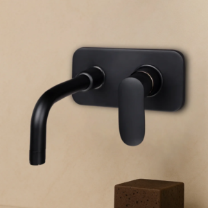 ORIENT BRUSH BLACK SERIES – S/L BASIN MIXER WALL MOUNTED FULL SET (OB-019 M)