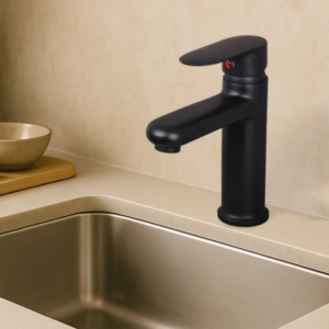 S/L BASIN MIXER WITH BRAIDED HOSES – ORIENT BRUSH BLACK SERIES (OB-009 M)