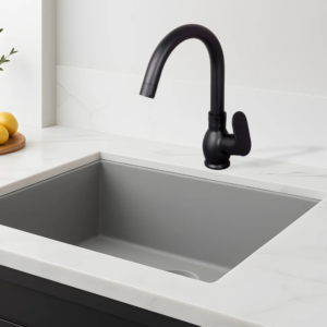 S/L BASIN MIXER WITH BRAIDED HOSES – ORIENT BRUSH BLACK SERIES (OB-009 M)