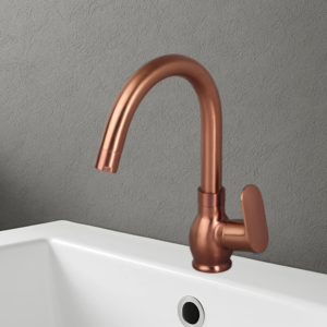PILLAR COCK WITH SWIVEL ‘J’ SPOUT – ORIENT BRUSH ROSE GOLD SERIES (ORG-002 M)