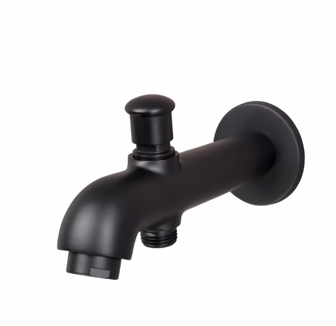 DIV. TIPON SPOUT WITH WALL FLANGE – FLORENT BRUSH BLACK SERIES (FB-026 M)