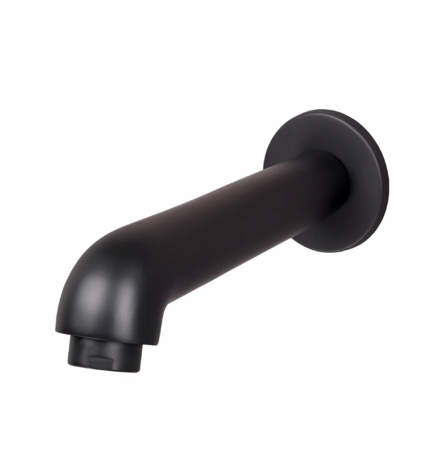 DIV. PLAIN SPOUT WITH WALL FLANGE – FLORENT BRUSH BLACK SERIES (FB-025 M)