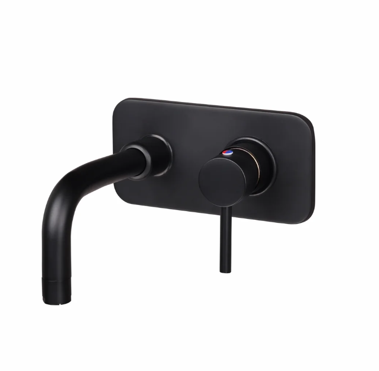 S/L BASIN MIXER WALL MOUNTED FULL SET – FLORENT BRUSH BLACK SERIES (FB-019 M)