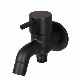 S/L 2 IN 1 BIB COCK WITH WALL FLANGE – FLORENT BRUSH BLACK SERIES (FB-015S/L M)
