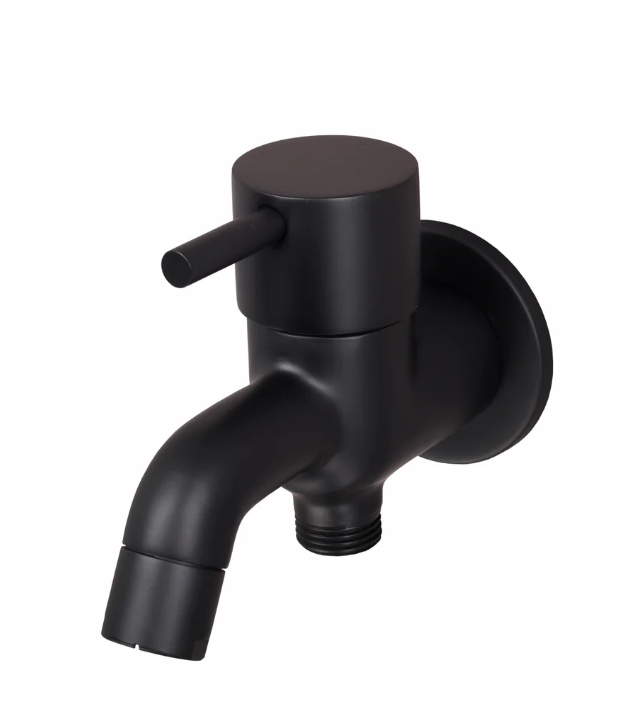 S/L 2 IN 1 BIB COCK WITH WALL FLANGE – FLORENT BRUSH BLACK SERIES (FB-015S/L M)