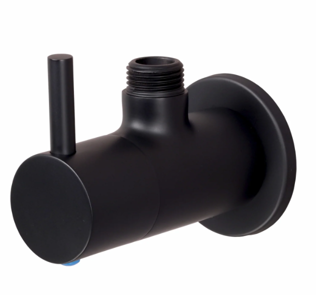 ANGLE COCK WITH WALL FLANGE – FLORENT BRUSH BLACK SERIES (FB-005 M)