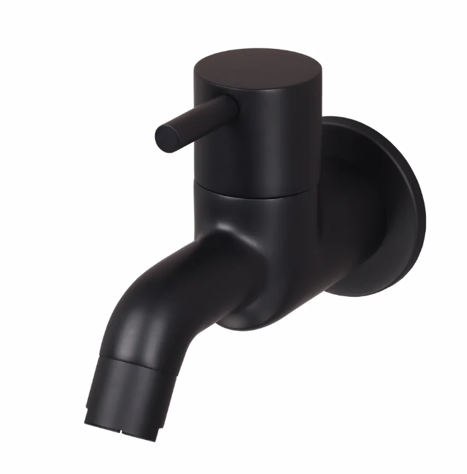 BIB COCK LONG BODY WITH WALL FLANGE – FLORENT BRUSH BLACK SERIES (FB-004 M)