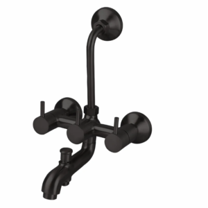 3 IN 1 WALL MIXER WITH PROVISION FOR TELEPHONE SHOWER & OVERHEAD SHOWER – FLORENT BRUSH BLACK SERIES (FB-018 M)