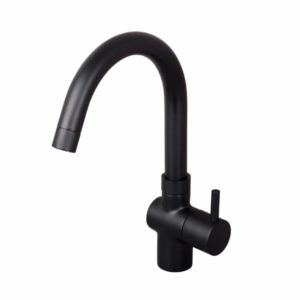 PILLAR COCK WITH SWIVEL ‘J’ SPOUT – FLORENT BRUSH BLACK SERIES (FB-002 M)