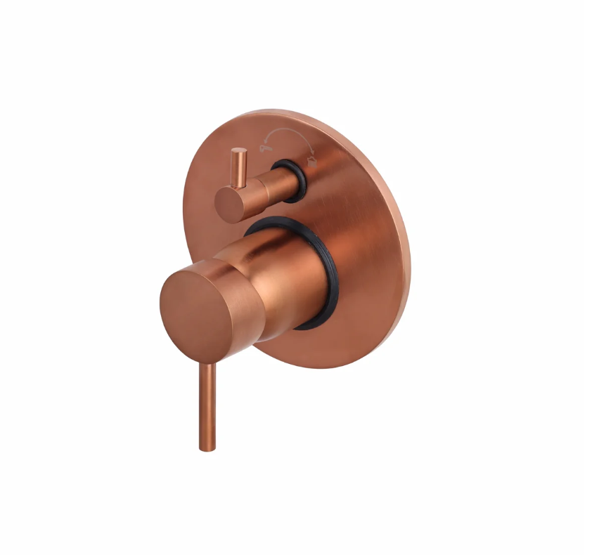 S/L DIV. UPPER PARTS – HANDLE, BUTTON & PLATE – FLORENT BRUSH ROSE GOLD SERIES (FRG-024 M)