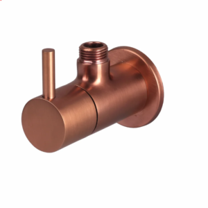ANGLE COCK WITH WALL FLANGE – FLORENT BRUSH ROSE GOLD SERIES (FRG-005 M)