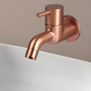 BIB COCK LONG BODY WITH WALL FLANGE – FLORENT BRUSH ROSE GOLD SERIES (FRG-004 M)