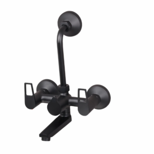 WALL MIXER TELEPHONIC WITH ‘L’ BEND FOR ARRANGEMENT OF O/H SHOWER – BRONZE BRUSH BLACK SERIES (BB-017 M)