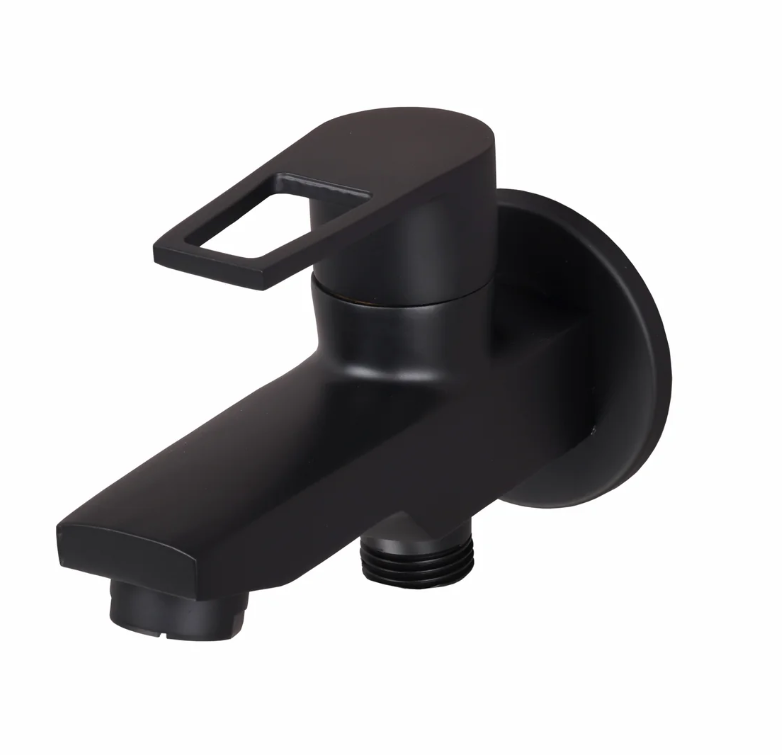S/L 2 IN 1 BIB COCK WITH WALL FLANGE – BRONZE BRUSH BLACK SERIES (BB-015 S/L M)