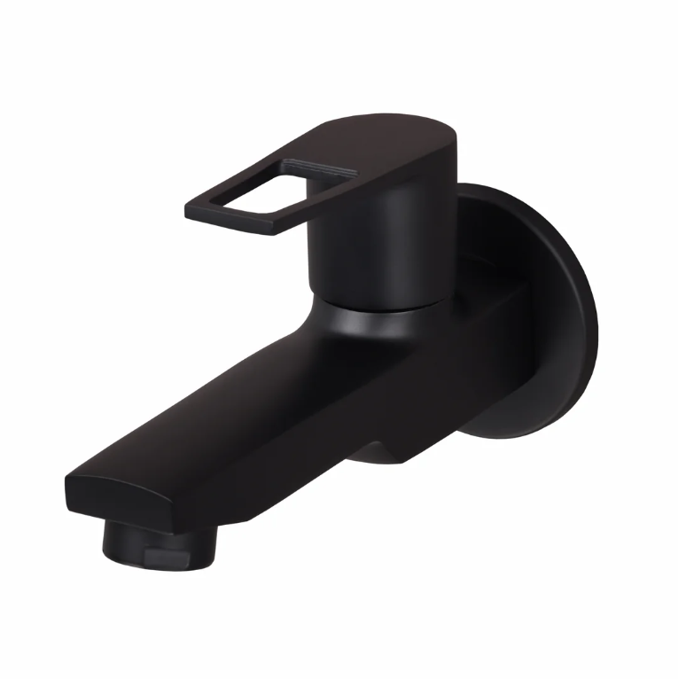 BIB COCK LONG BODY WITH WALL FLANGE – BRONZE BRUSH BLACK SERIES (BB-004 M)