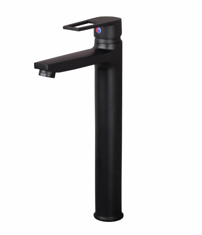 S/L BASIN MIXER WITH EXTENDED BODY WITH BRAIDED HOSES – BRONZE BRUSH BLACK SERIES (BB-009EX M)
