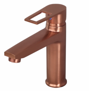 S/L BASIN MIXER WITH BRAIDED HOSES – BRONZE BRUSH ROSE GOLD SERIES (BRG-009 M)
