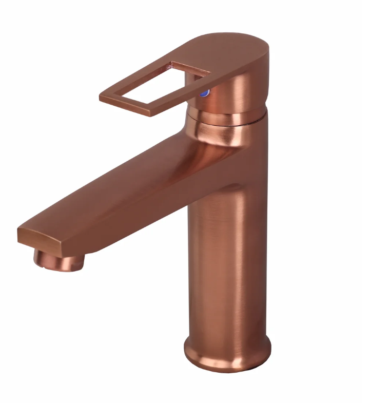S/L BASIN MIXER WITH BRAIDED HOSES – BRONZE BRUSH ROSE GOLD SERIES (BRG-009 M)