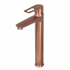 S/L BASIN MIXER WITH EXTENDED BODY & BRAIDED HOSES – BRONZE BRUSH ROSE GOLD SERIES (BRG-009EX M)