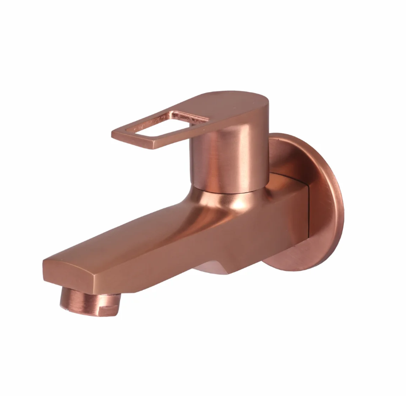 BIB COCK LONG BODY WITH WALL FLANGE – BRONZE BRUSH ROSE GOLD SERIES (BRG-004 M)