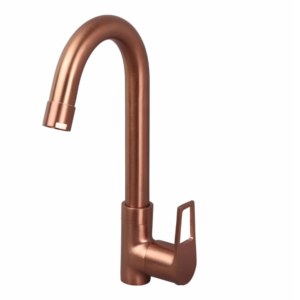 PILLAR COCK WITH SWIVEL ‘J’ SPOUT – BRONZE BRUSH ROSE GOLD SERIES (BRG-002 M)