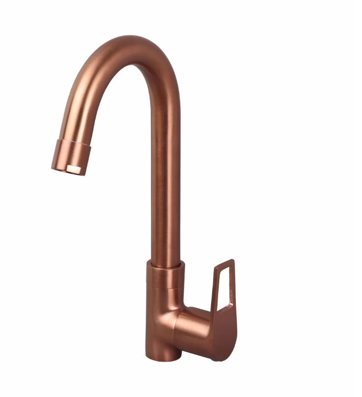PILLAR COCK WITH SWIVEL ‘J’ SPOUT – BRONZE BRUSH ROSE GOLD SERIES (BRG-002 M)